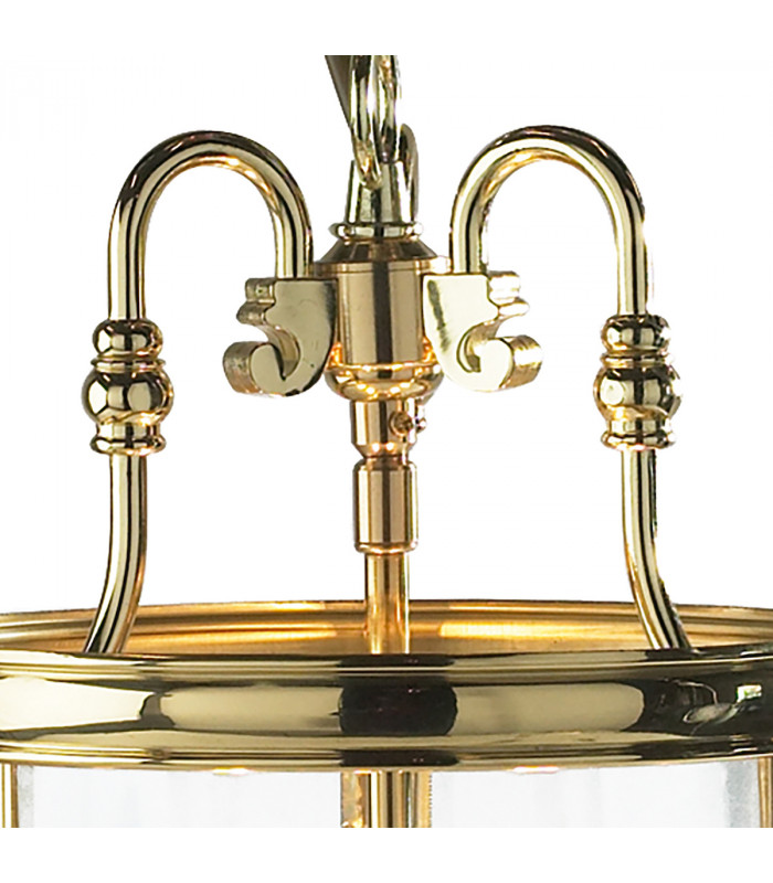 Lantern Circular Hall Dual Mount Polished Brass