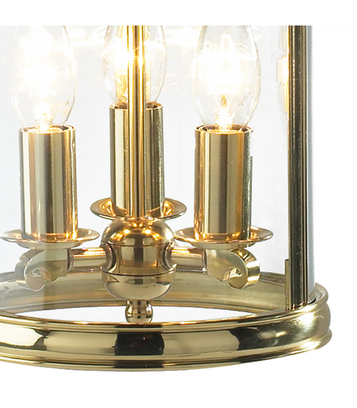 Lantern Circular Hall Dual Mount Polished Brass