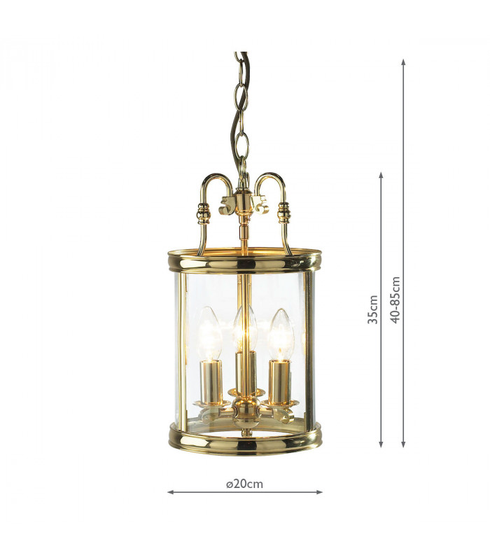 Lantern Circular Hall Dual Mount Polished Brass