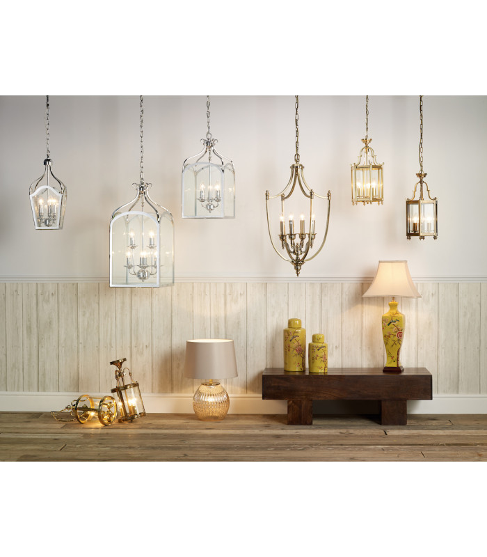 Lantern Circular Hall Dual Mount Polished Brass
