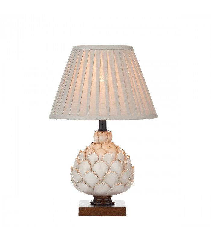 Small Table Lamp Cream With Round Tapered Shade