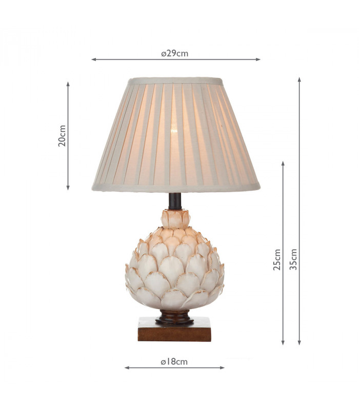 Small Table Lamp Cream With Round Tapered Shade