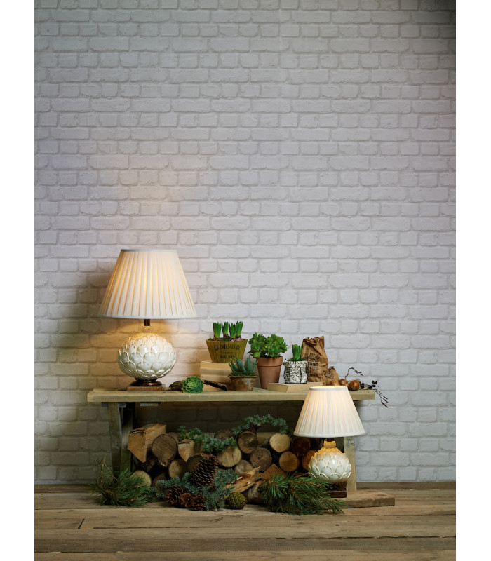 Small Table Lamp Cream With Round Tapered Shade