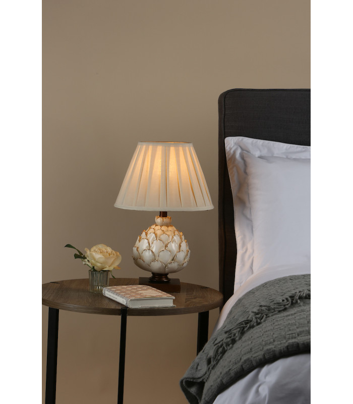 Small Table Lamp Cream With Round Tapered Shade