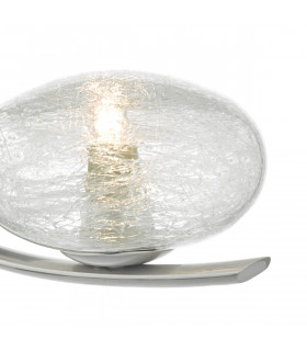 Wall Light Satin Chrome & Sugar Cane Glass, 1x G9