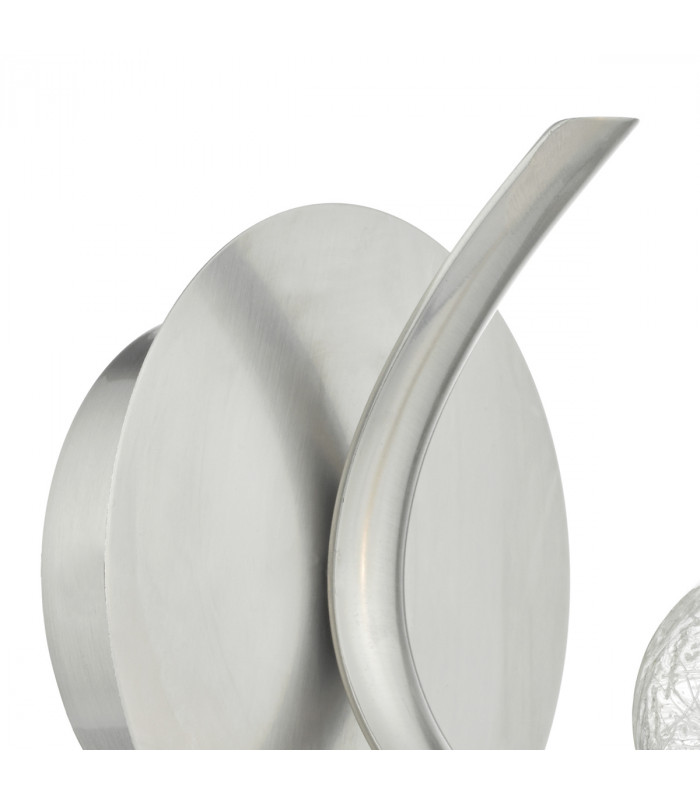 Wall Light Satin Chrome & Sugar Cane Glass, 1x G9