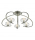 Semi Flush Ceiling Light Light Satin Chrome & Sugar Cane Glass, 5x G9