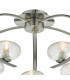 Semi Flush Ceiling Light Light Satin Chrome & Sugar Cane Glass, 5x G9