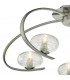 Semi Flush Ceiling Light Light Satin Chrome & Sugar Cane Glass, 5x G9