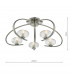 Semi Flush Ceiling Light Light Satin Chrome & Sugar Cane Glass, 5x G9