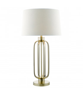 Table Lamp Satin Brass complete with Round Tapered Shade