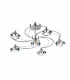 Semi Flush Ceiling Light Light Satin Chrome Crystal, 6x G9