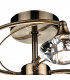 Semi Flush Ceiling Light Light Antique Brass Crystal, 6x G9