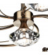 Semi Flush Ceiling Light Light Antique Brass Crystal, 6x G9