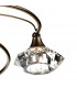 Semi Flush Ceiling Light Light Antique Brass Crystal, 6x G9