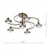 Semi Flush Ceiling Light Light Antique Brass Crystal, 6x G9