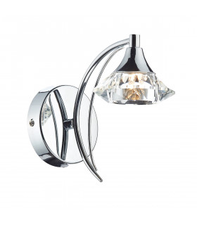 Single Wall Light Polished Chrome Crystal