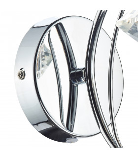 Single Wall Light Polished Chrome Crystal