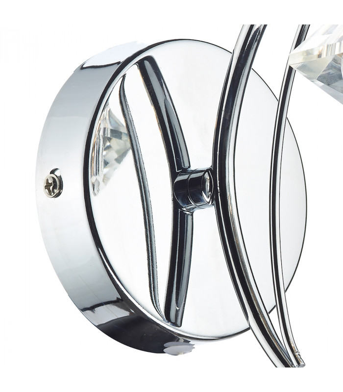 Single Wall Light Polished Chrome Crystal