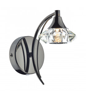 Single Wall Light Black Chrome Crystal