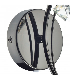 Single Wall Light Black Chrome Crystal