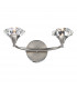 Double Wall Light Satin Chrome Crystal