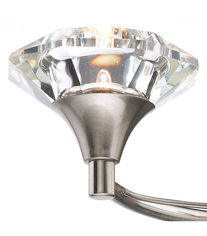 Double Wall Light Satin Chrome Crystal