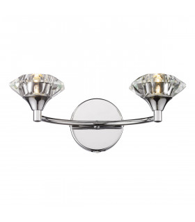 Double Wall Light Polished Chrome Crystal