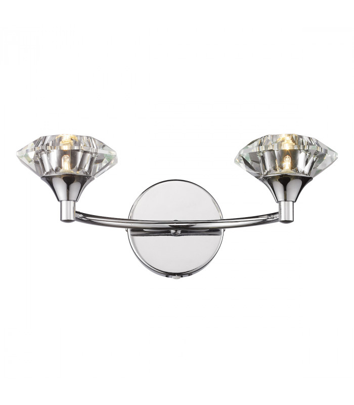Double Wall Light Polished Chrome Crystal