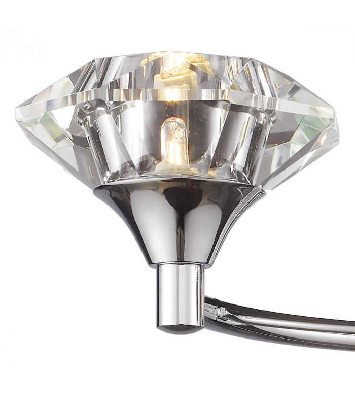 Double Wall Light Polished Chrome Crystal