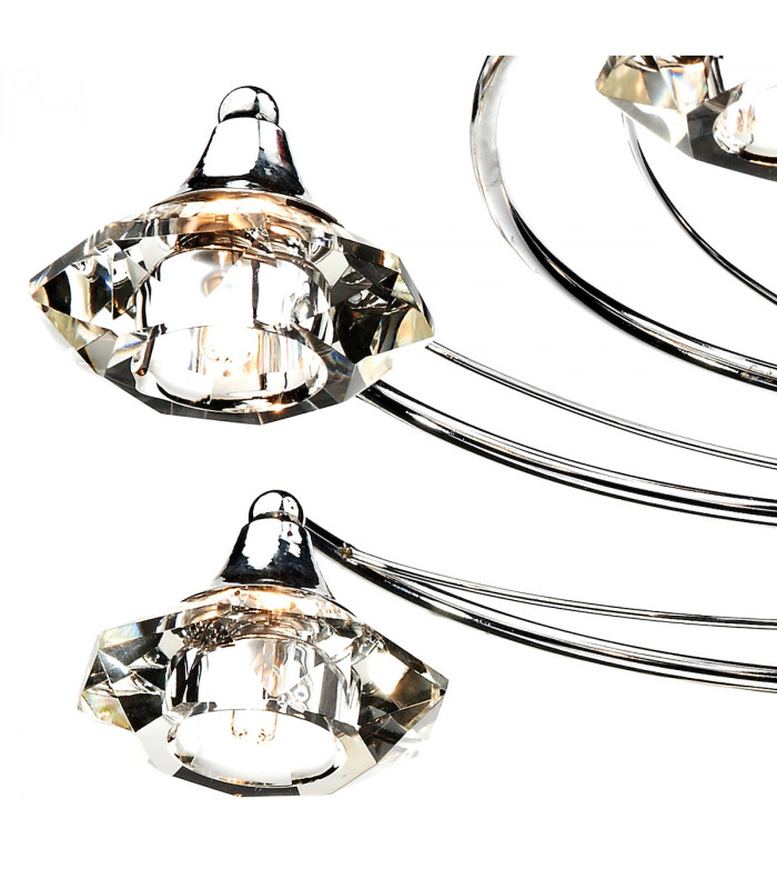 Semi Flush Ceiling Light Light Polished Chrome Crystal, 10x G9