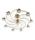Semi Flush Ceiling Light Light Antique Brass Crystal, 10x G9