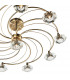 Semi Flush Ceiling Light Light Antique Brass Crystal, 10x G9
