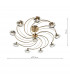 Semi Flush Ceiling Light Light Antique Brass Crystal, 10x G9