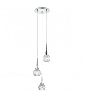 Spiral Polished Chrome & Decorative Glass, 3x G9
