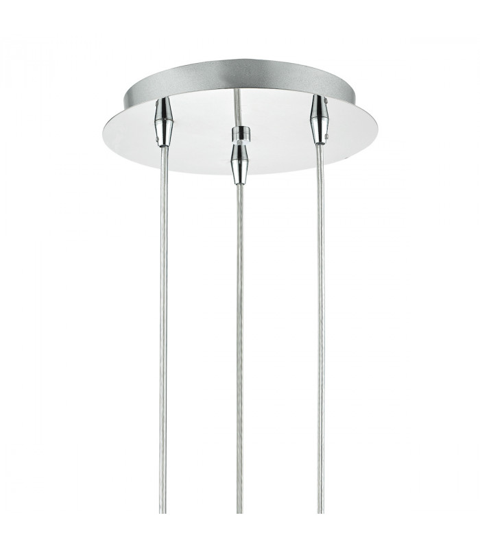 Spiral Polished Chrome & Decorative Glass, 3x G9