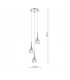 Spiral Polished Chrome & Decorative Glass, 3x G9