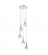Spiral Polished Chrome & Decorative Glass, 5x G9