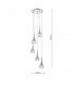 Spiral Polished Chrome & Decorative Glass, 5x G9