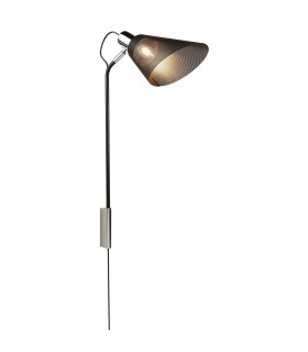 1 Light Indoor Wall Lamp Chrome, Black with Mesh Shade, E27 - 1