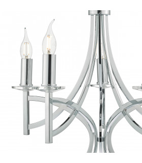 Pendant Light Polished Chrome & Crystal, 5x E14