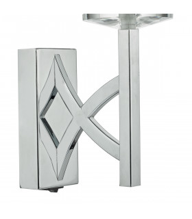 Candle Wall Light Polished Chrome & Crystal, 1x E14
