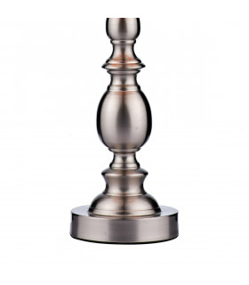 Ball Table Lamp Satin Chrome complete with Round Drum Shade