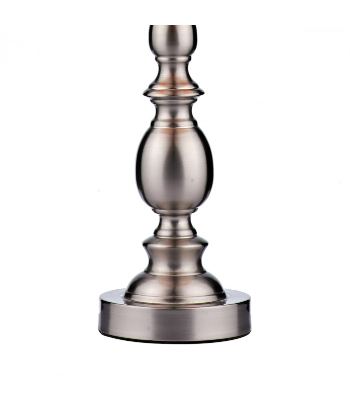 Ball Table Lamp Satin Chrome complete with Round Drum Shade