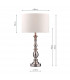Ball Table Lamp Satin Chrome complete with Round Drum Shade