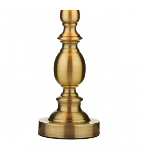 Ball Table Lamp Antique Brass complete with Round Drum Shade