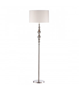 Floor Lamp Satin Chrome with Round Shade