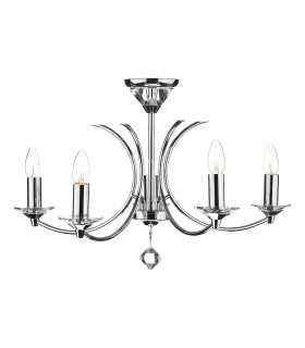 Dual Mount Pendant Light K9 Crystal Polished Chrome, 5x E14