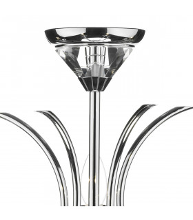 Dual Mount Pendant Light K9 Crystal Polished Chrome, 5x E14