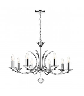 Dual Mount Pendant Light K9 Crystal Polished Chrome, 8x E14